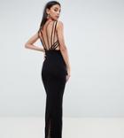 Asos Design Tall Cage Back Maxi Dress-black