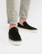 Asos Design Loafers In Black Suede With Geo-tribal Detail