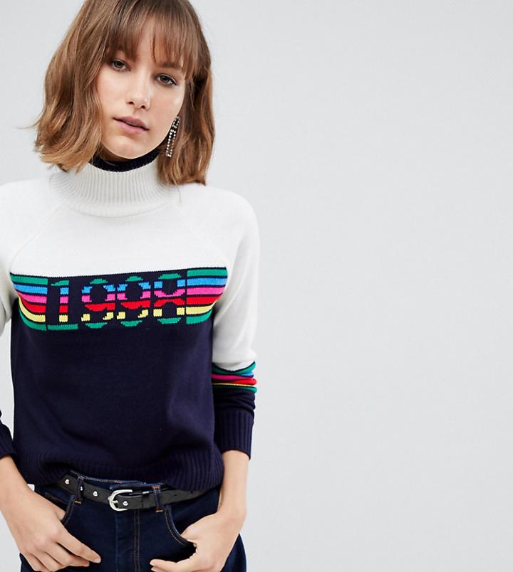 Reclaimed Vintage Inspired Sweater With 1998 Print - Multi