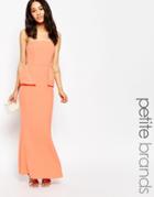 Jarlo Petite Freya Bandeau Dress With Peplum - Peach