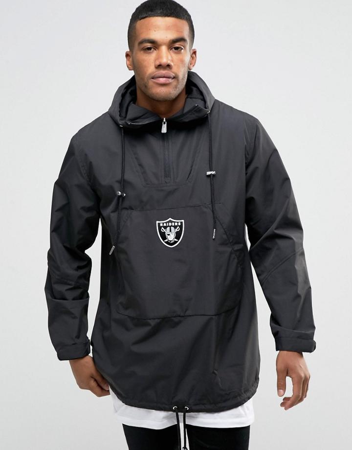 New Era Raiders Poncho Overhead Jacket - Black
