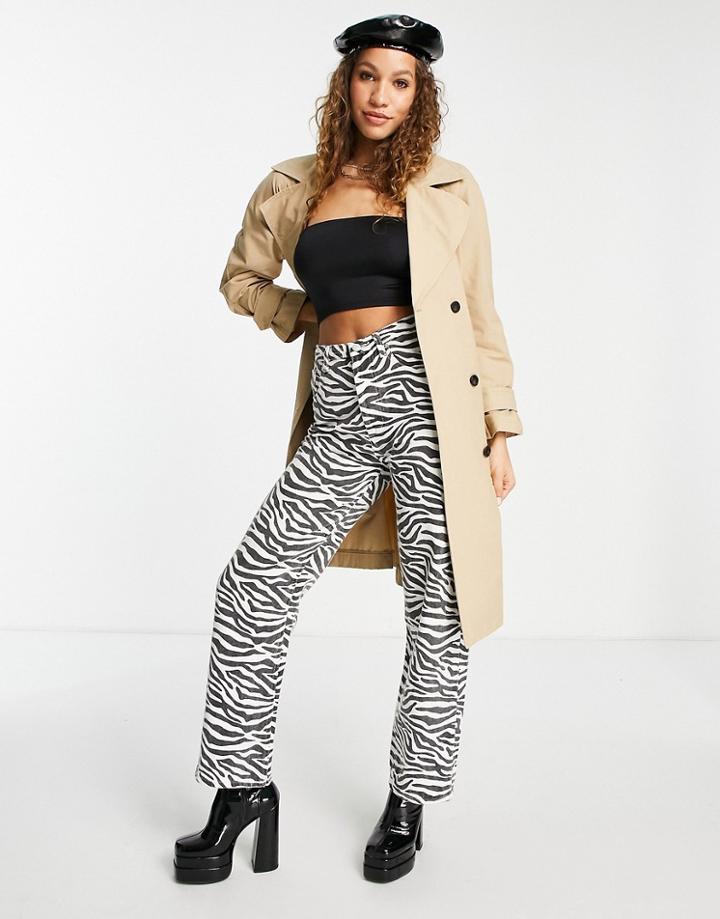 Bershka Classic Trench Coat In Beige-neutral