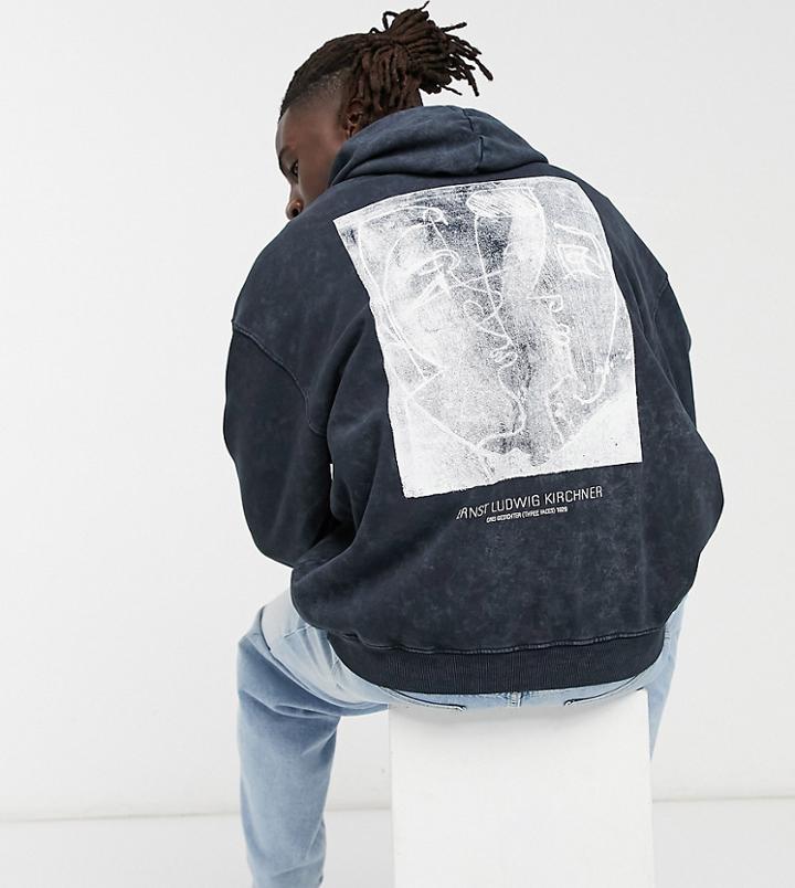 Reclaimed Vintage Inspired Sketched Face Hoodie In Black