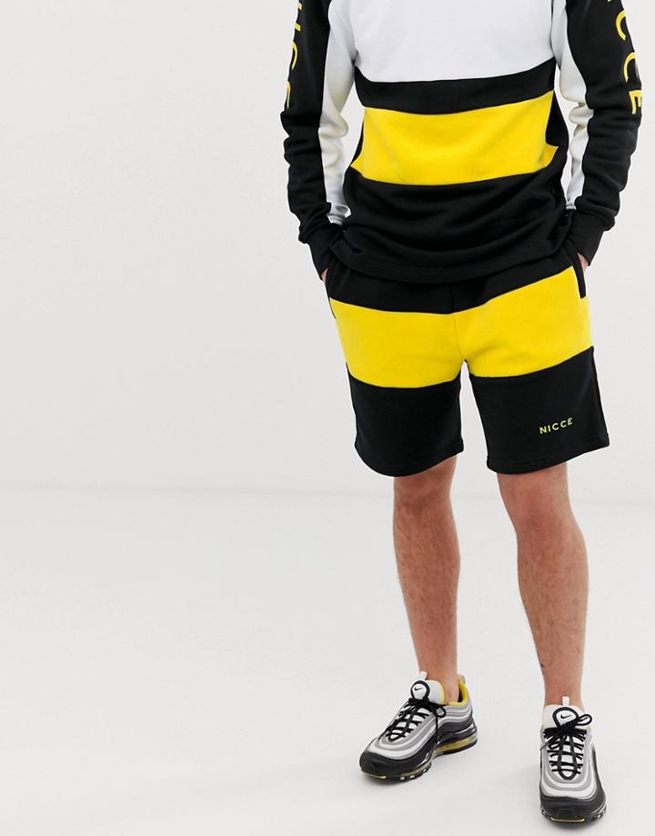 Nicce Shorts With Stripe In Black - Black