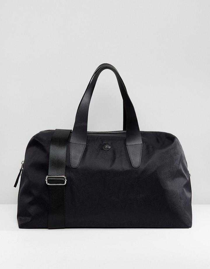 Pretty Green Nylon Jaquard Carryall In Black - Black