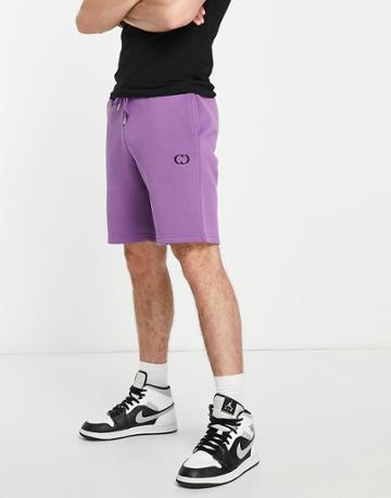 Criminal Damage Recycled Polyester Blend Essential Jersey Short In Purple
