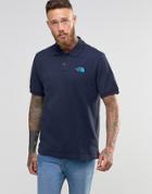 The North Face Polo Shirt With Tnf Logo In Navy - Navy