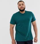 Asos Design Plus Organic T-shirt With Crew Neck In Green
