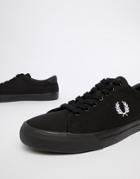 Fred Perry Underpsin Twill Sneakers In Black - Black