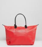 Mi-pac Exclusive Faux Leather Weekender Bag In Scarlett Red - Red