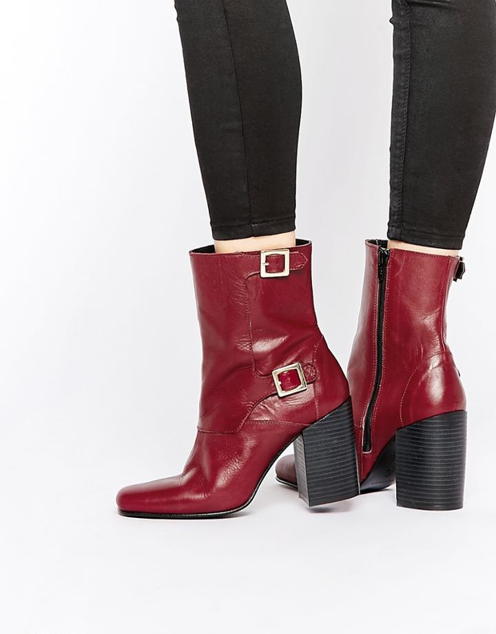 Warehouse Double Buckle 60's Boot - Oxblood