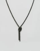 Asos Chain Interest Necklace With Knot - Black