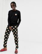 Asos Design Mix & Match Lounge Sweatpants With Holidays Pud Design-black