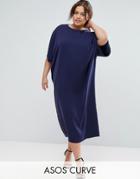 Asos Curve Oversized Kimono Maxi Dress - Navy
