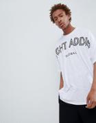 Night Addict Dropped Shoulder Back Print T-shirt - White