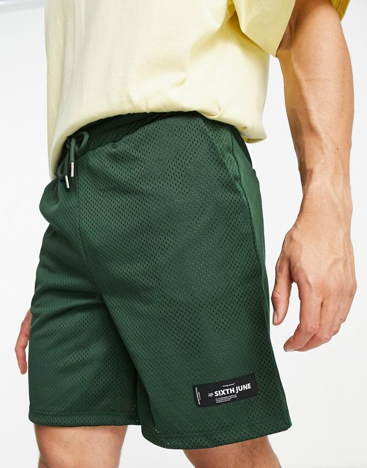 Sixth June Basketball Shorts In Green Mesh - Part Of A Set