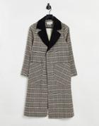 Helene Berman Long Ruth Double Sided Plaid Coat In Multi