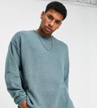 New Look Relaxed Knitted Sweater In Blue-blues