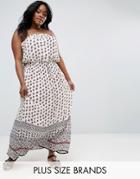 Diya Bandeau Maxi Dress In Border Print - Multi