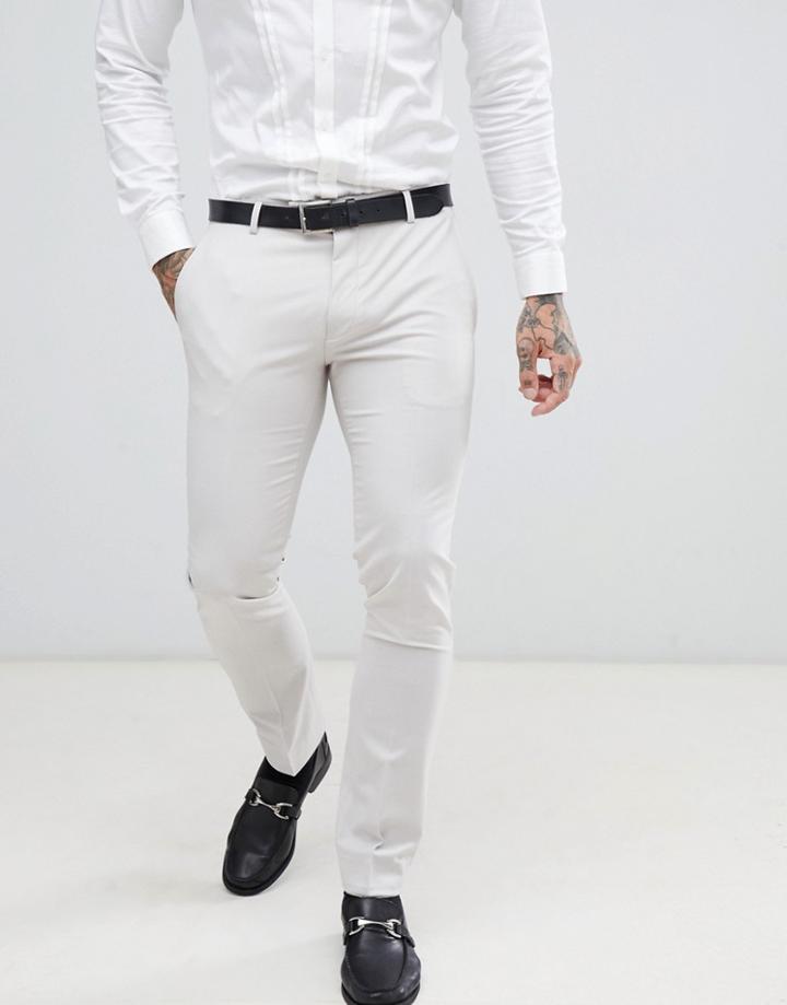Twisted Tailor Wedding Super Skinny Suit Pants In Gray