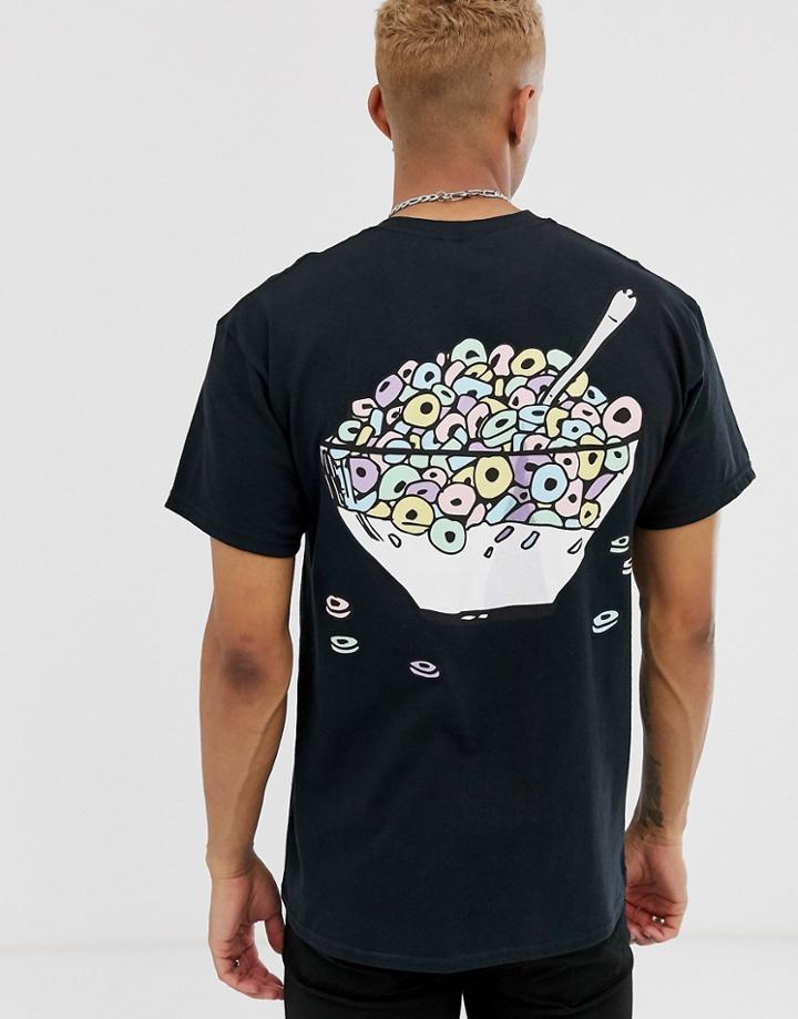 New Love Club Cereal Back Print T-shirt - Black