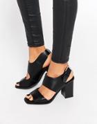 Truffle Collection Strap Block Heeled Sandals - Black