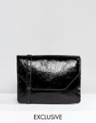 Monki Cracked Patent Lady Bag - Black
