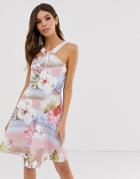 Ted Baker Umerta Skater Dress In Mint Choc Print-blue