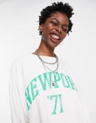 Topshop Newport Sweatshirt In Ecru-neutral