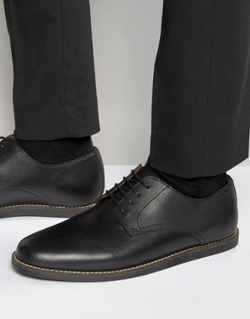 Frank Wright Trinder Lace Up Shoes In Black Leather - Black