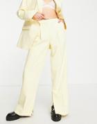 Selected Femme Wide Leg Pants In Yellow - Part Of A Set