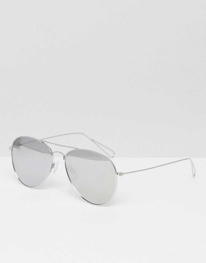 Weekday Tour Aviator Sunglasses - Silver