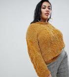 Brave Soul Plus Indo Sweater In Chenille - Yellow