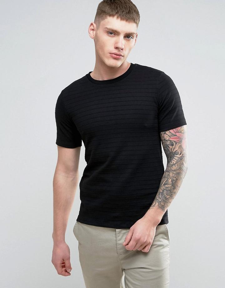 Jack & Jones Raised Textured T-shirt - Black