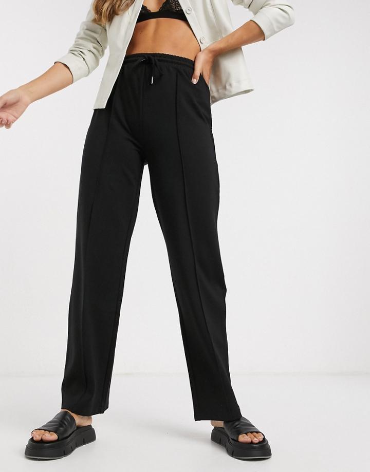 Object Tie Waist Seam Detail Pants In Black