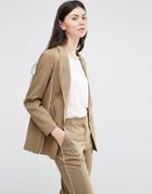 Asos Clean Blazer With Piping Detail - Sand