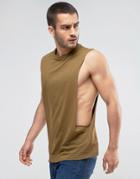 Asos Tank With Extreme Dropped Armhole - Green