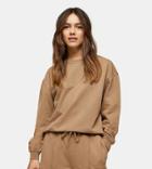 Topshop Petite Sweatshirt In Camel-brown