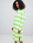 Monki Stripe Midi Dress - Multi