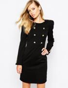 Supertrash Dashiki Military Structured Dress - Black