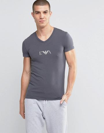 Emporio Armani Muscle Fit T-shirt In V-neck - Gray