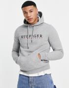 Tommy Hilfiger Corp Graphic Hoodie In Gray