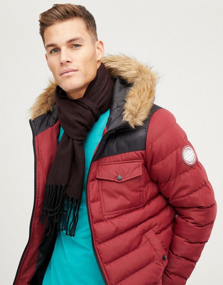 New Look Scarf In Dark Burgundy - Red