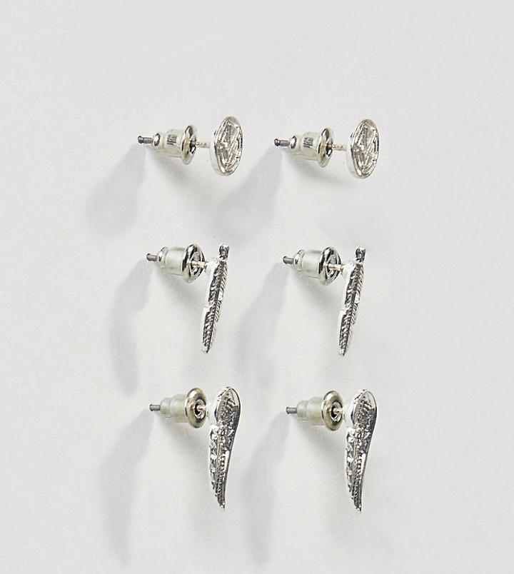 Chained & Able Earring 3 Pack In Silver - Silver
