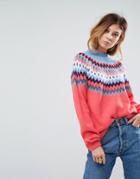 Asos Sweater With Fairisle Yoke - Multi