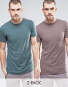 Nocozo T-shirts 2 Pack In Slim Fit - Multi