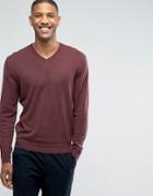 Esprit V-neck Casmere Mix Sweater - Red