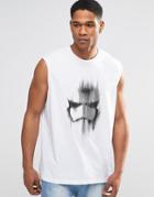 Asos Star Wars Sleeveless T-shirt Trooper Print - White