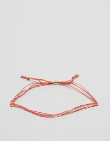 Dogeared Make A Wish Silk Bracelet With Adjustable Bead Closure - Pink