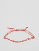 Dogeared Make A Wish Silk Bracelet With Adjustable Bead Closure - Pink